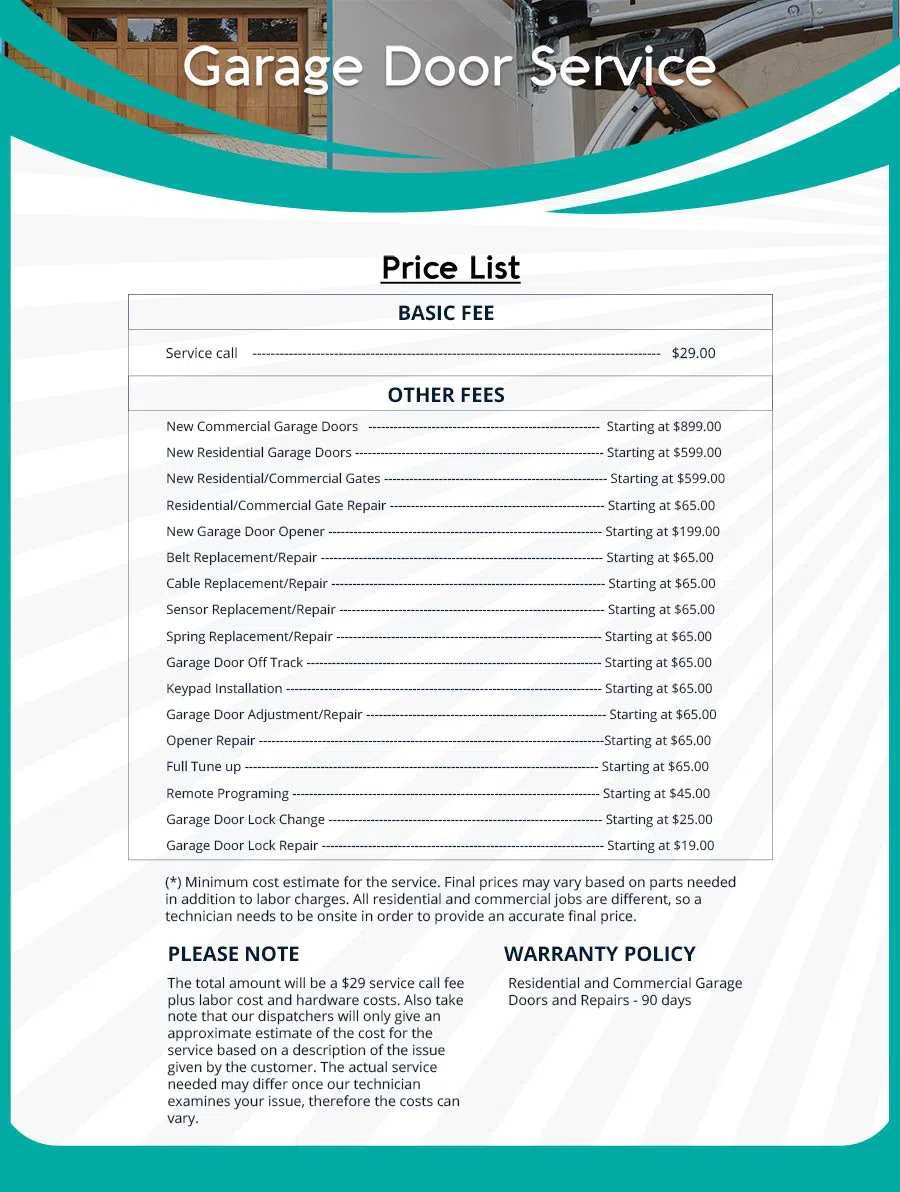 Garage Door Mobile Service Repair Denver, CO 303-732-8439